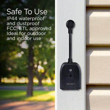 Outdoor Smart Dual Plug - WiFi Remote App Control for Outdoor Lights & Holiday Decor; Compatible with Alexa and Google Home Assistant - JONATHAN Y